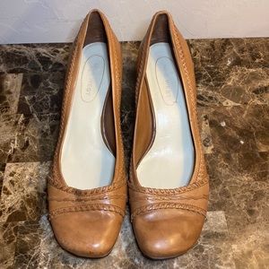 Nine West- Leather brown heels- Size 9.5